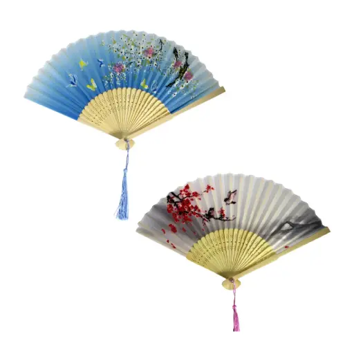 [527757] ABANICO MADERA ESTAMPADO ESTILO ORIENTAL e/Bo ( ZX-2 )