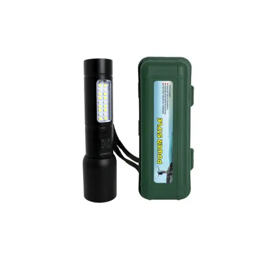 [528197] LINTERNA LED METAL RECARGABLE TIPO C C/ FLASH e/Cj ( 635 )