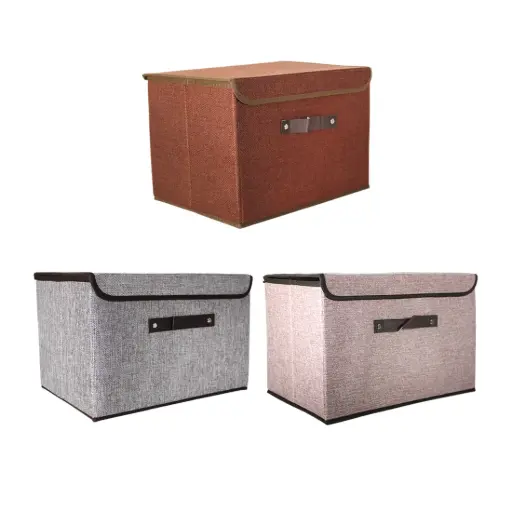 [528307] CAJA TELA PLEGABLE GRANDE C/ MANIJA 37cm x 24cm x 25cm ( ZX-93 )