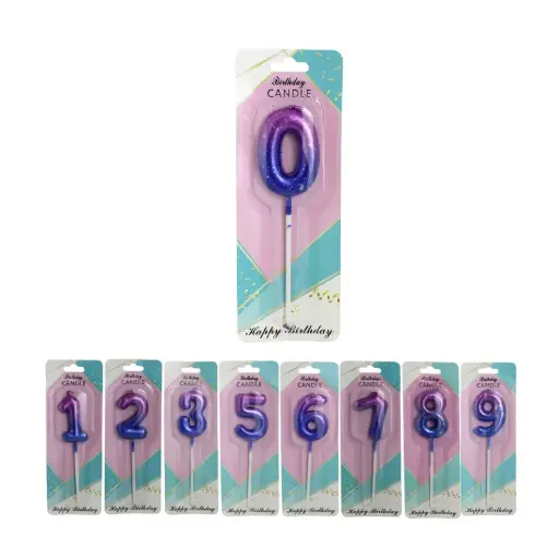 [528945] VELA DE CUMPLEAÑOS TORNASOLADA 5cm ( ZX-80 )