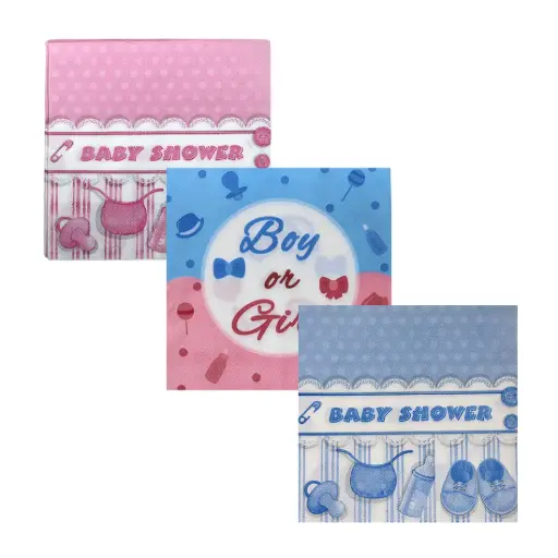 [528978] SERVILLETAS NENE O NENA 16.5 x 16.5cm x20 e/Bo