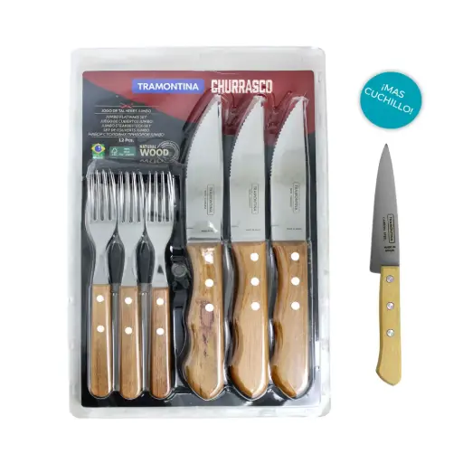 [529957] SET DE CUBIERTOS DYNAMIC TRAMONTINA P/ ASADO x12pzs ( 22399/042 )