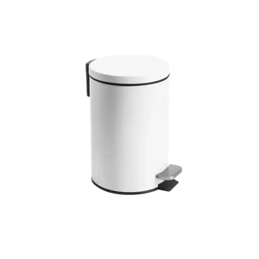 [530099] CESTO P/ RESIDUOS BLANCO MATE C/ PEDAL  5lts ( 4151 )
