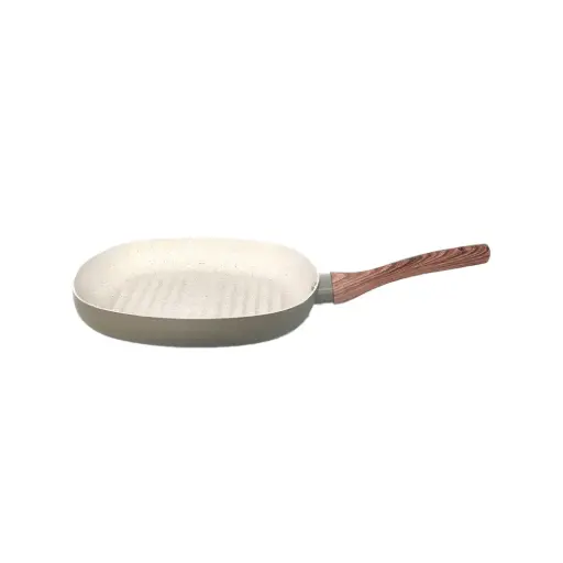 [530130] BIFERA ANTIADHERENTE FORJADO VERDE C/ MANGO MADERA 26cm