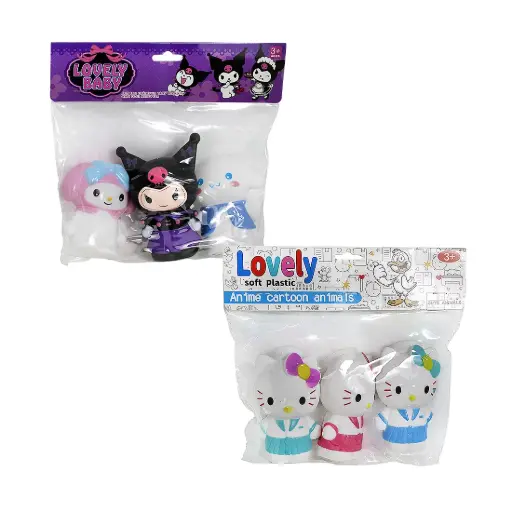 [530497] MUÑECO SOFT CHIFLE PERSONAJES 10cm x3 e/Bo ( 584B-4)