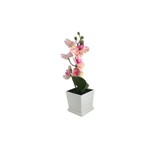 [530612] MACETA BLANCA C/ PLANTA ORQUIDEA ARTIFICIAL 30cm ( NS413656 ) 