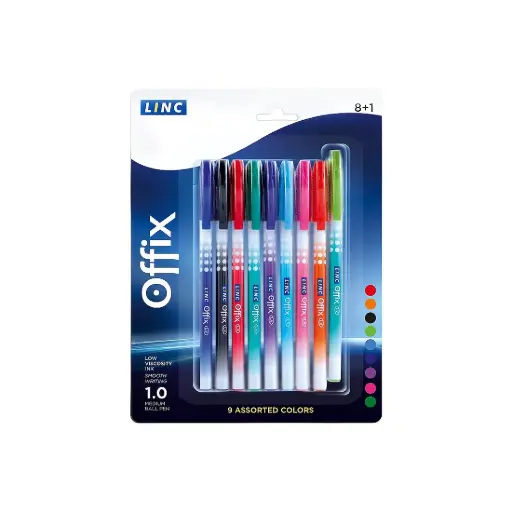 [530935] LAPICERA OFFIX COLORES 1.0mm x9 e/Bl