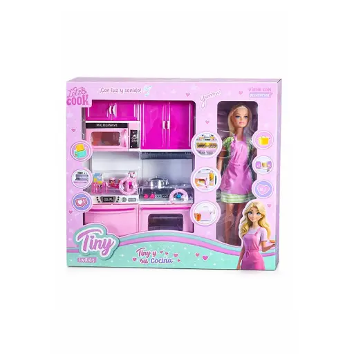 [530961] MUÑECA TINY Y SU COCINA C/ LUZ Y SONIDO E/ CJ ( 56670 ).
