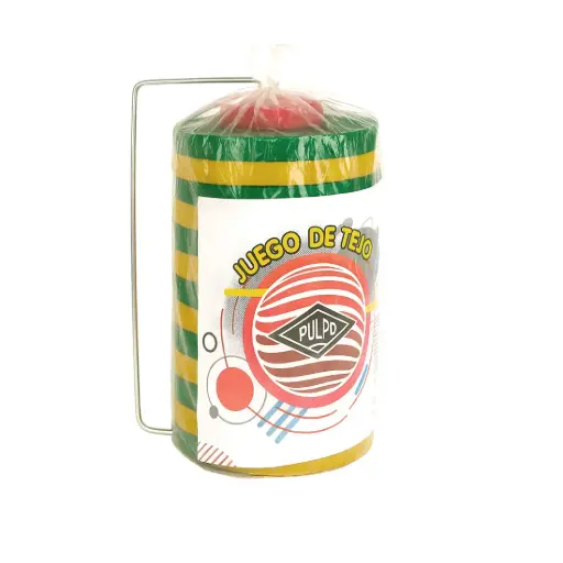 [530982] JUEGO DE TEJO FIBROFACIL PINTADO 12CM E/ BO