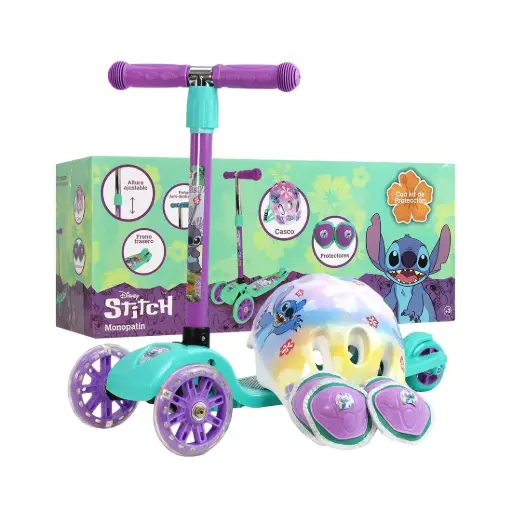 [531101] MONOPATIN PLEGABLE STITCH C/ KIT DE PROTECCIÓN ( 12289 )						 