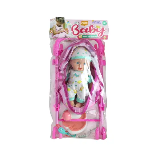 [531112] BEBOTE C/ CARRITO Y ACCESORIOS 23cm ( SD23529Z3 )