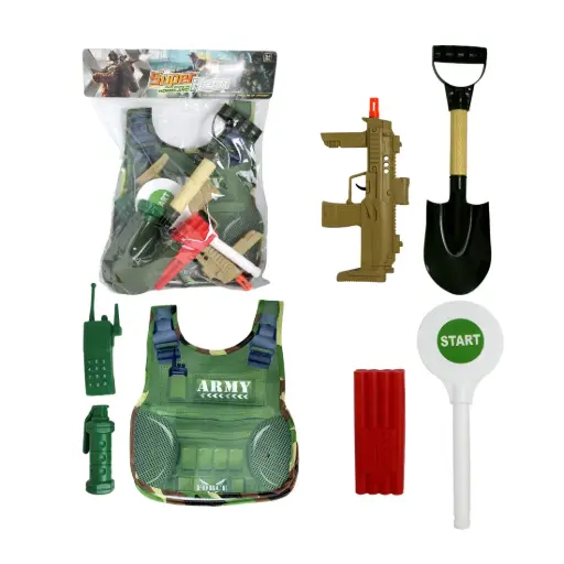 [531115] SET MILITAR C/ ACCESORIOS x9 pzs ( SD78307 )