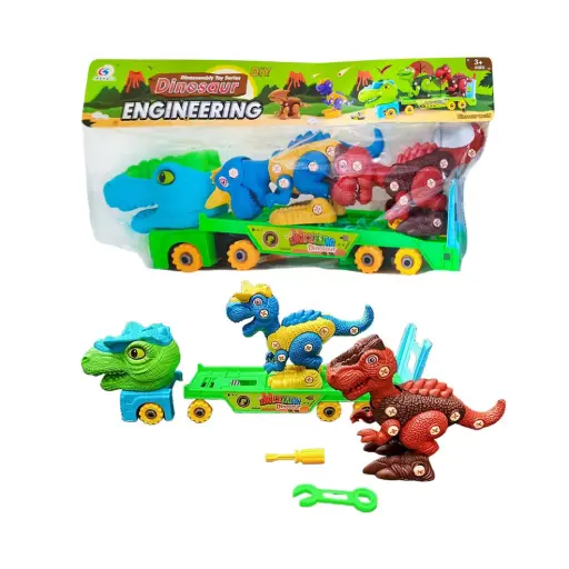 [531151] CAMION DINO C/ DOS DINOS DESARMABLES Y HERRAMIENTAS 43.5 x 15 x 9cm ( SD10801 )