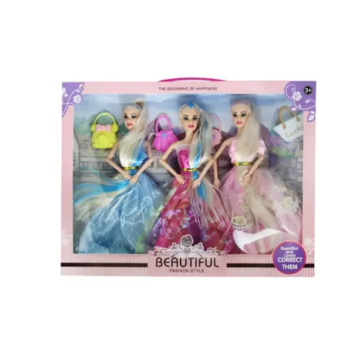 [531169] MUÑECA C/ VESTIDO Y ACCESORIOS x3 26 x 14cm e/Cj ( SD24843 )