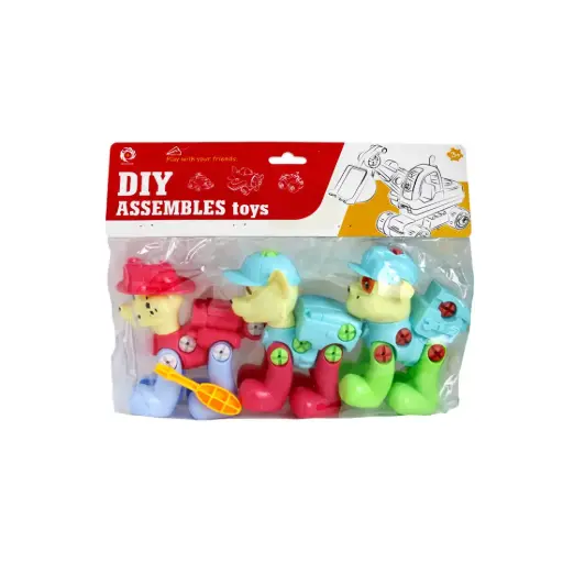 [531188] PERRO x3 P/ ARMAR C/ ACCESORIO 12 x 6 x 10cm e/Bo ( SD22601)