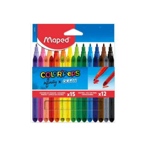 [531270] CRAYONES x15 Y MARCADORES x12 MAPED OCEAN ( 984747 )