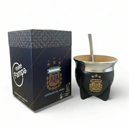 [531324] MATE PAMPA NEGRO AFA C/ BOMBILLA e/Cj