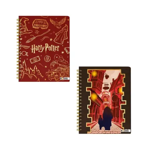 [531494] CUADERNO MOOVING ESPIRAL T/ DURA HARRY POTTER 16 x 21cm x 80hjs ( 1205222 ) 