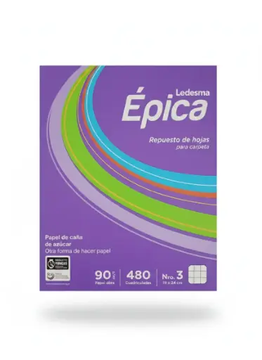 [531712] REPUESTO DE HOJAS EPICA Nº3 x 480HJS CUADRICULADO