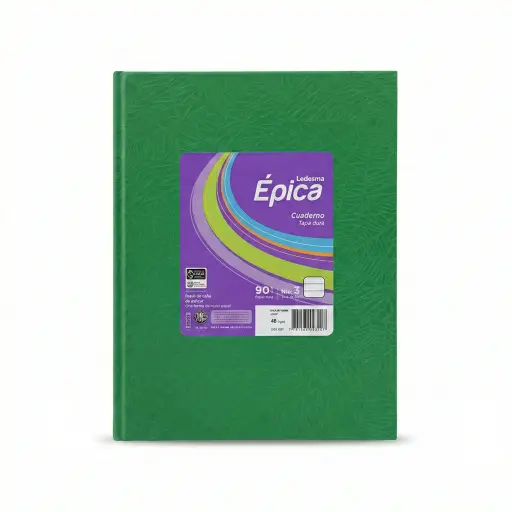[531723] CUADERNO EPICA Nº3 T/DURA ARAÑA X48 HJS RAYADO VERDE