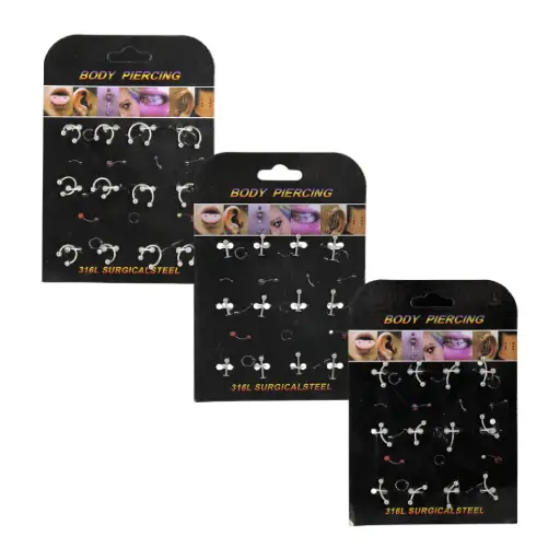 [531810] &PIERCING P/ BOCA OREJA OMBLIGO CEJA x12 (