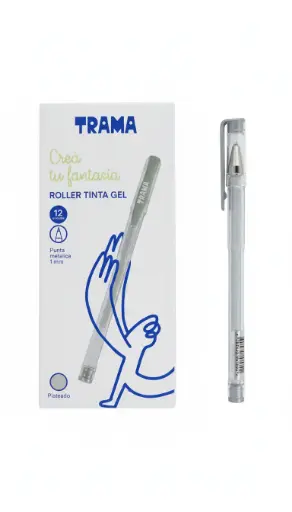 [531834] LAPICERA TRAMA ROLLER BALL GEL PLATEADO 
