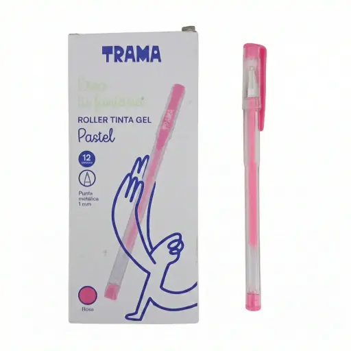 [531835] LAPICERA ROLLER GEL TRAMA 1.0MM ROSA PASTEL