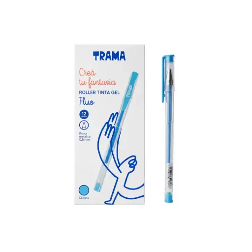 [531839] LAPICERA TRAMA ROLLER BALL GEL CELESTE C/ GLITTER ( 52534 ) 