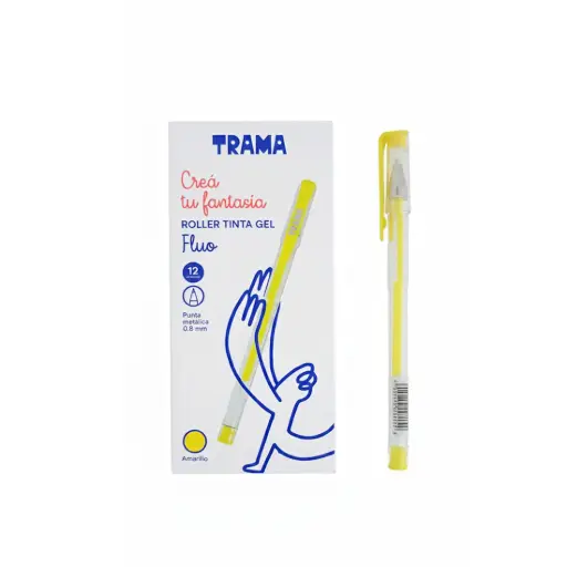 [531840] LAPICERA ROLLER GEL TRAMA 0.8MM AMARILLO FLUO