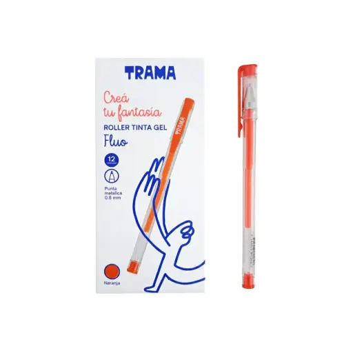[531843] LAPICERA ROLLER GEL TRAMA 0.8MM NARANJA FLUO