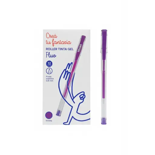 [531845] LAPICERA ROLLER GEL TRAMA 0.8MM VIOLETA FLUO