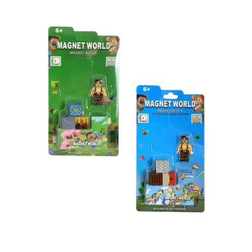 [535296] CUBOS IMANTADOS MINECRAFT X3 C/ ACCESORIO E/ BL