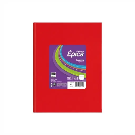 [536098] CUADERNO EPICA Nº3 T/DURA ARAÑA X48 HJS RAYADO ROJO