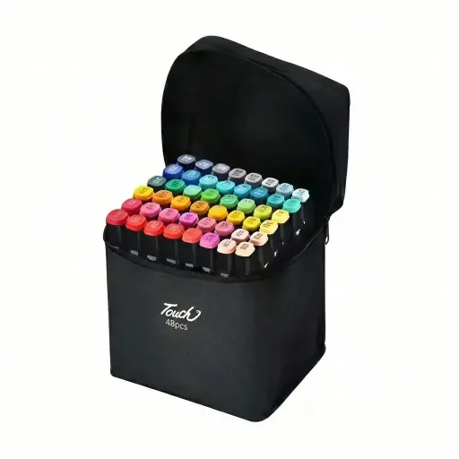 [536183] MARCADOR DOBLE PUNTA X48 E/ ESTUCHE ( MKB-48 ) 