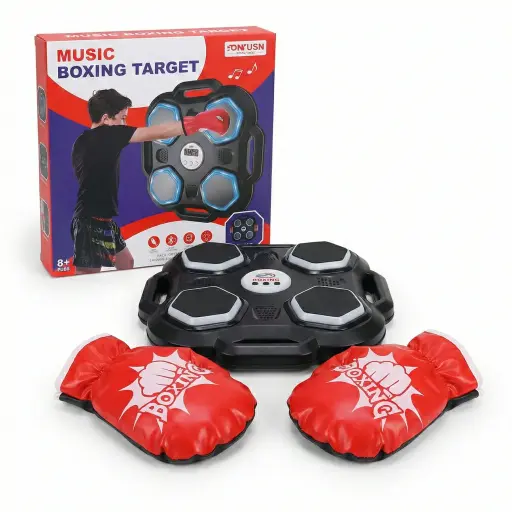 [536197] MAQUINA D/BOXEO INTELIGENTE BLUETOOTH C/LUZ MUSICA Y GUANTES E/ CJ ( 6501-1 )