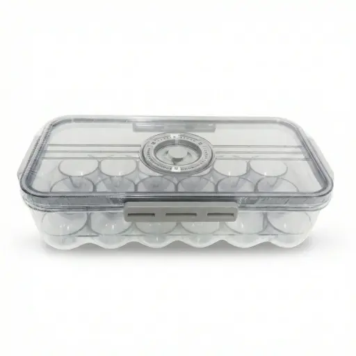 [536292] HUEVERA PLASTICA P/18 HUEVOS C/FECHADOR 32X17X9CM ( NS337643 ) 