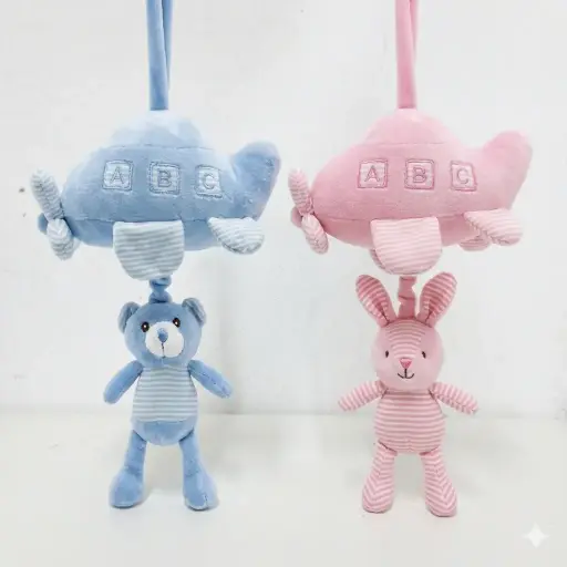 [536317] CUNERO MUSICAL AVION C/ OSO CONEJO 23 CM ( NS409762 )