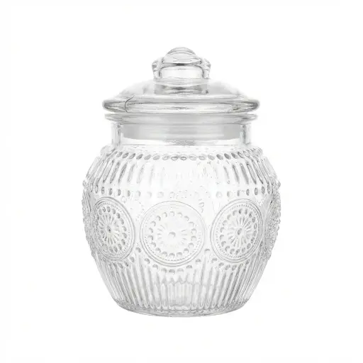 [536352] FRASCO VIDRIO LABRADO 650ML C/ TAPA HERMETICA ( DL9704 )