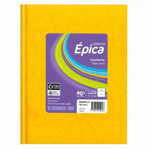 [536440] CUADERNO EPICA Nº3 T/ DURA ARAÑA 48HJS RAYADO AMARILLO ( 105850 )