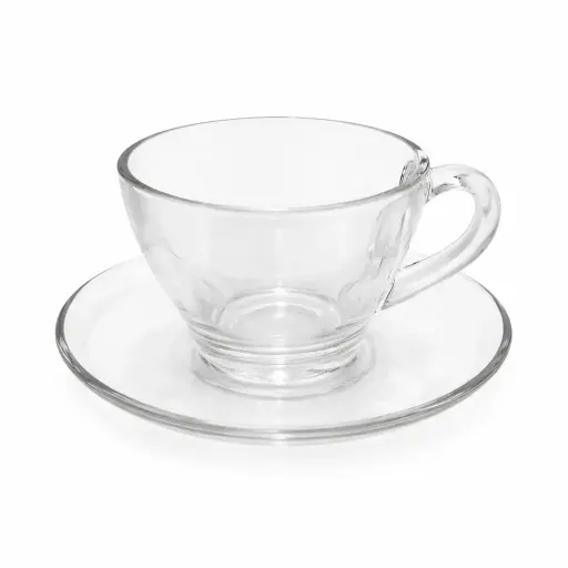 [536467] TAZA C/ PLATO VIDRIO MOROCCO VIENA 230ML ( 3S13013 / 161107 ) 