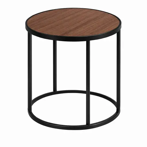 [536644] MESA RATONA REDONDA MDF HIERRO 50CM X 50CM