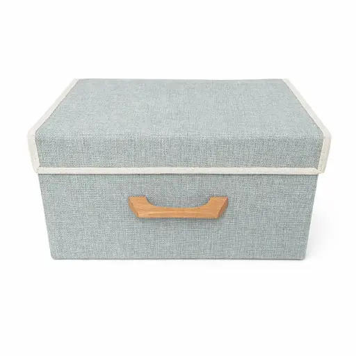 CAJA PLEGABLE FORRADA LINO 33 X 24 X 18CM E/ BO ( 35904-1 / 35904-5 / 35904-7 )