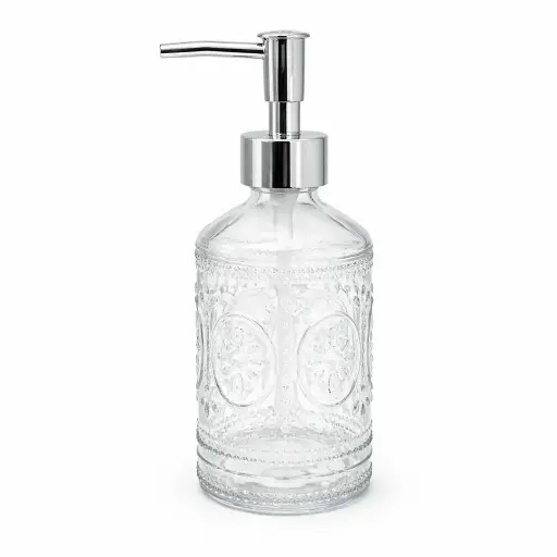 [536796] DISPENSER P/ JABON VIDRIO LABRADO CAMAFEO 410ML ( B4556 )