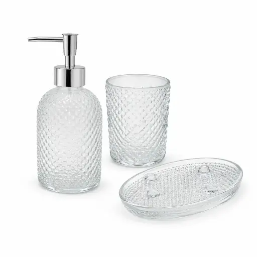SET ORGANIZADOR DE BAÑO VIDRIO X 3 E/ CJ ( B4641 / B4642 / B4643 )