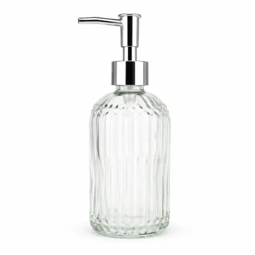 [536805] DISPENSER P/ JABON VIDRIO LABRADO RAYAS 350ML ( B4708 )