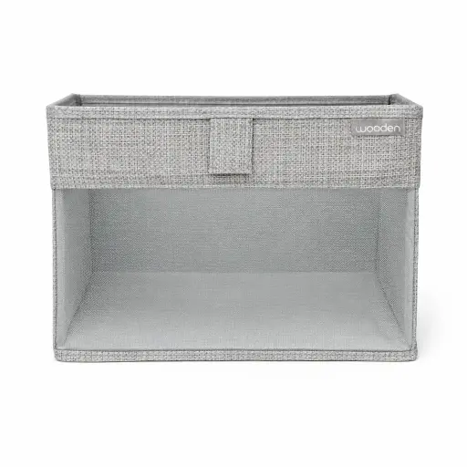 CAJA PLEGABLE FORRADA TELA C/ VENTANA 25X 36 X 18CM E/ BO ( 027-2N / 027-2G ) 