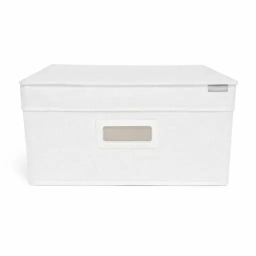 CAJA PLEGABLE FORRADA TELA C/ TAPA Y MANIJA PLASTICA 35 X 30 X 20CM E/ BO ( 027-26W / 027-26E / 027-26L ) 