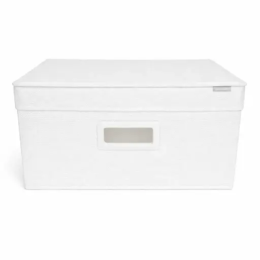 CAJA PLEGABLE FORRADA TELA C/ TAPA Y MANIJA PLASTICA 40 X 30 X 25CM E/ BO ( 027-27W / 027-27E / 027-27L ) 