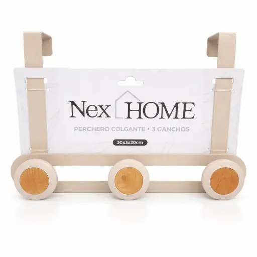 [536905] PERCHERO P/ PUERTA METAL MADERA 30 X 3 X 20CM E/ CT ( DR0320 )