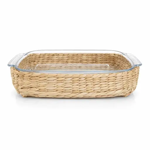 [536918] FUENTE VIDRIO RECTANGULAR 3.8LTS C/ BASE MIMBRE ( CA5572Z )